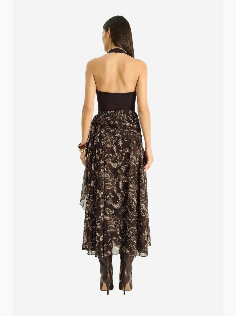 Ensemble blouse en mousseline à imprimé ethnique et jupe midi lucci Marron foncé - Kiabi
