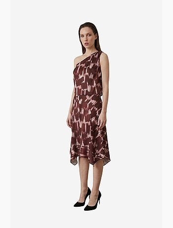 Ensemble blouse en satin asymétrique et jupe midi my fashion