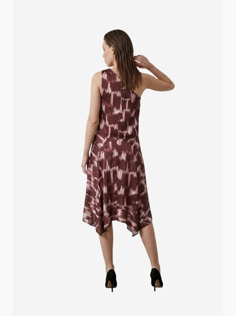Ensemble blouse en satin asymétrique et jupe midi my fashion Rouge/Rose - Kiabi