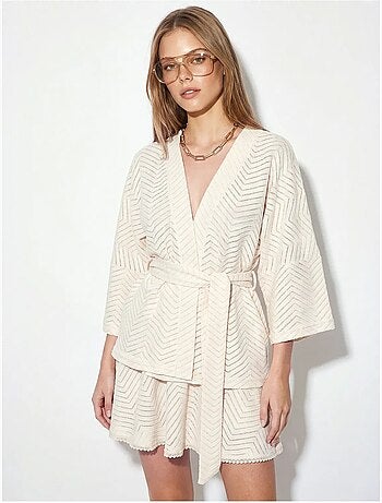 Ensemble blouse et jupe en coton à motif géométrique lucci