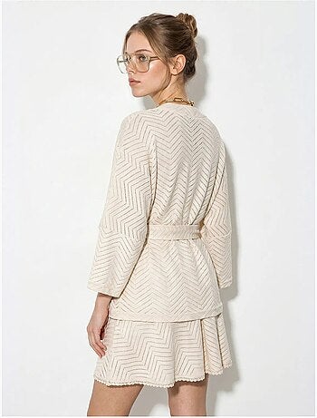 Ensemble blouse et jupe en coton à motif géométrique lucci