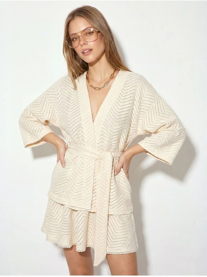 Ensemble blouse et jupe en coton à motif géométrique lucci Crème - Kiabi