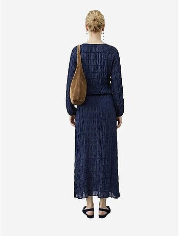 Ensemble blouse et jupe longue en coton texturé lucci
