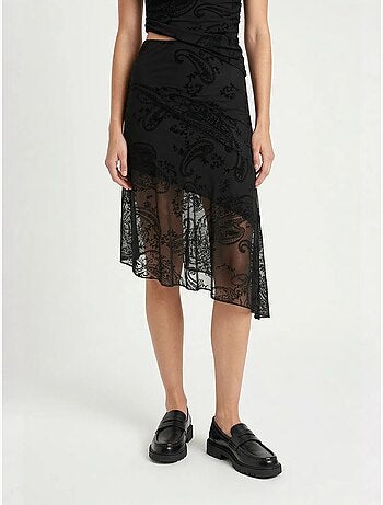 Ensemble blouse et jupe midi en tulle imprimé istanbul
