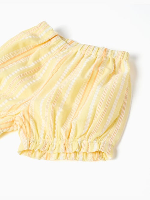 Ensemble blouse et short en coton à rayures - Kiabi