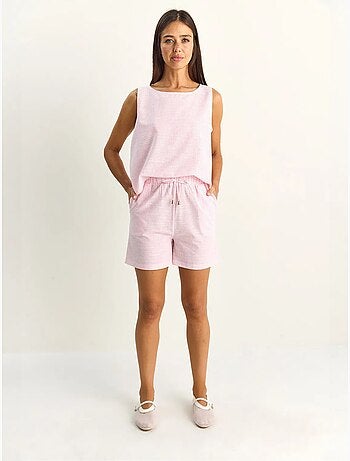 Ensemble blouse et short rayé en seersucker lucci