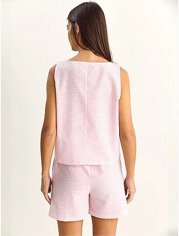 Ensemble blouse et short rayé en seersucker lucci