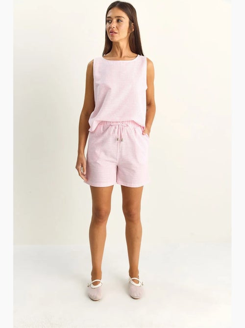 Ensemble blouse et short rayé en seersucker lucci - Kiabi