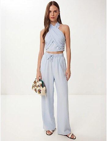 Ensemble blouse halter et pantalon large istanbul