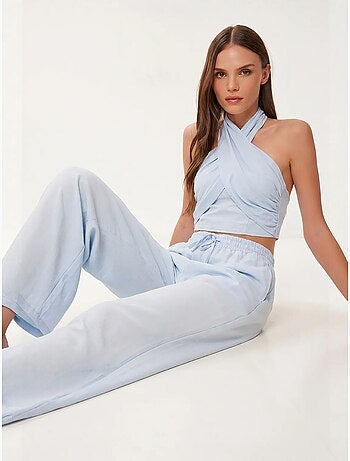 Ensemble blouse halter et pantalon large istanbul