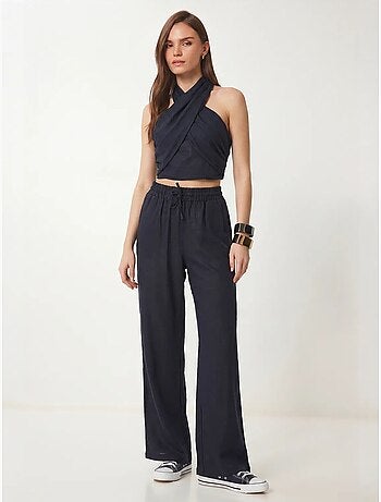 Ensemble blouse halter et pantalon large istanbul