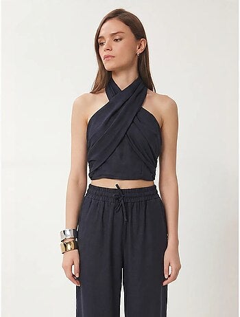 Ensemble blouse halter et pantalon large istanbul