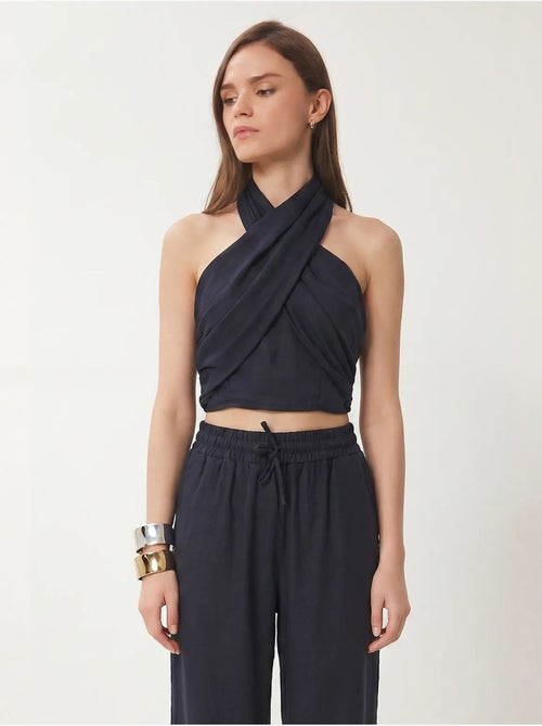 Ensemble blouse halter et pantalon large istanbul - Kiabi Ensemble blouse halter et pantalon large istanbul - Kiabi