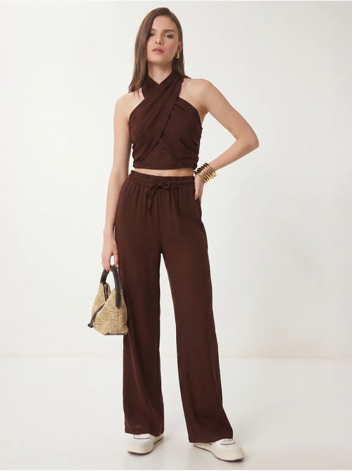Ensemble blouse halter et pantalon large istanbul - Kiabi Ensemble blouse halter et pantalon large istanbul - Kiabi