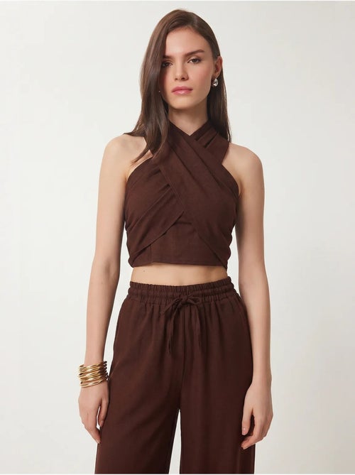 Ensemble blouse halter et pantalon large istanbul - Kiabi Ensemble blouse halter et pantalon large istanbul - Kiabi