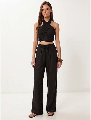 Ensemble blouse halter et pantalon large istanbul