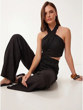 Ensemble blouse halter et pantalon large istanbul
