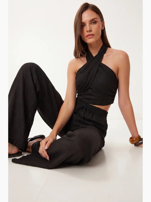 Ensemble blouse halter et pantalon large istanbul - Kiabi Ensemble blouse halter et pantalon large istanbul - Kiabi