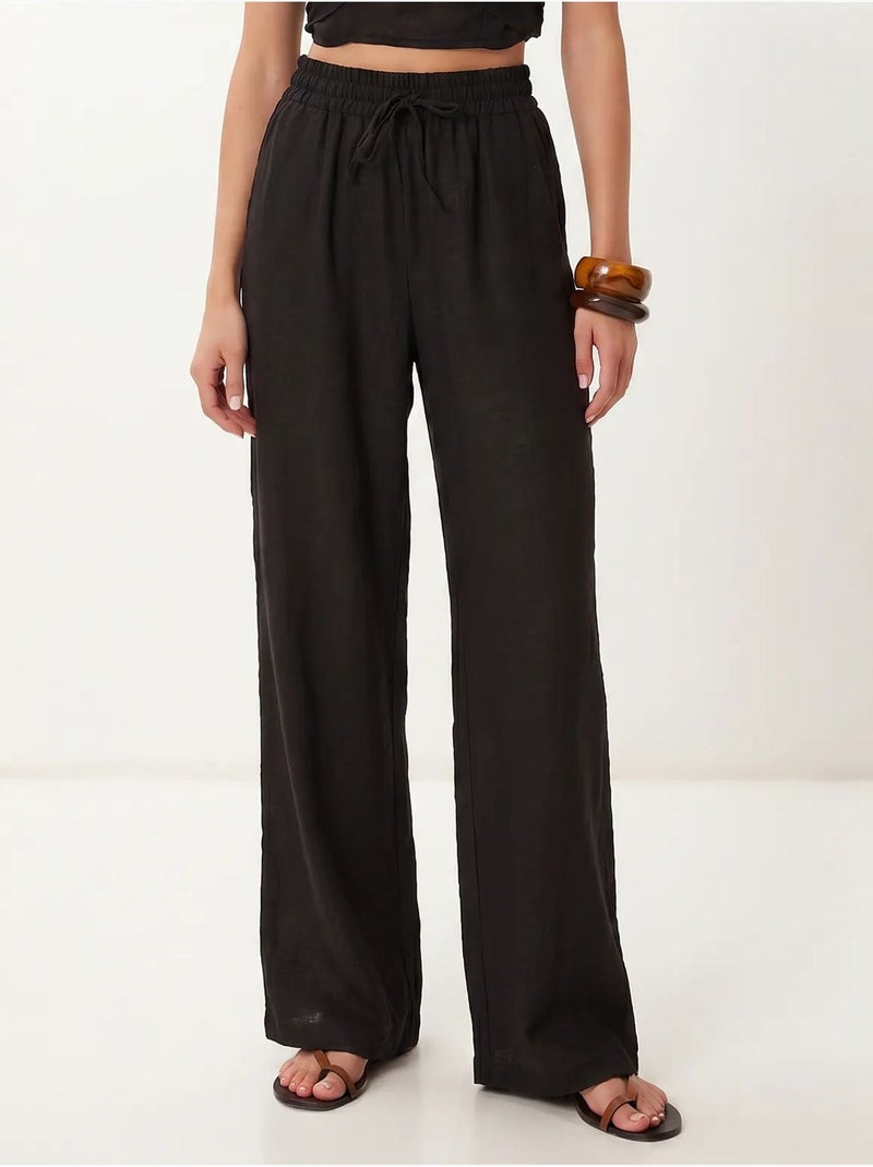 Ensemble blouse halter et pantalon large istanbul Noir - Kiabi
