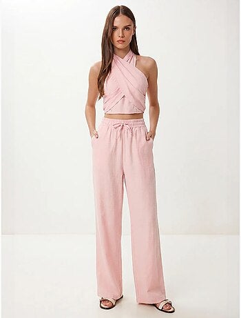 Ensemble blouse halter et pantalon large istanbul