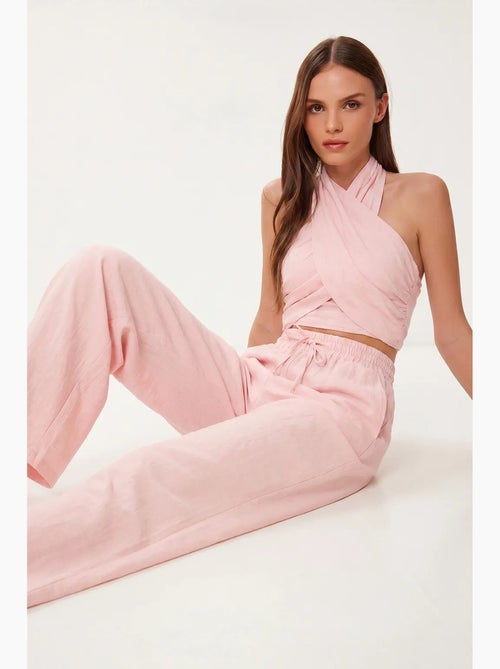 Ensemble blouse halter et pantalon large istanbul - Kiabi Ensemble blouse halter et pantalon large istanbul - Kiabi