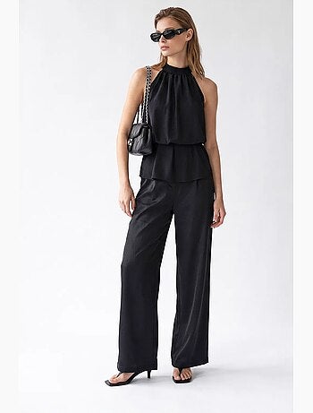 Ensemble blouse halter et pantalon large mixray