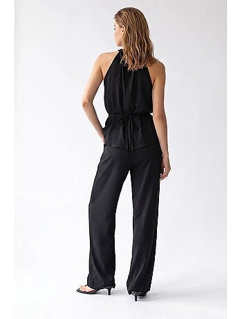 Ensemble blouse halter et pantalon large mixray