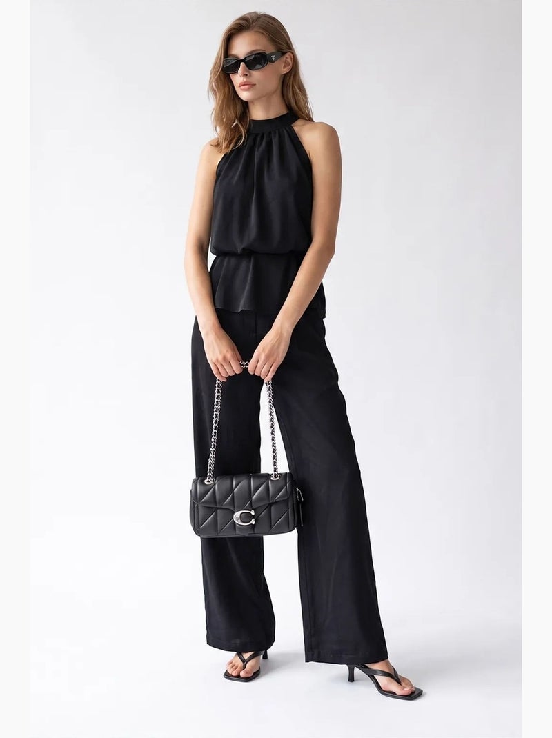 Ensemble blouse halter et pantalon large mixray Noir - Kiabi