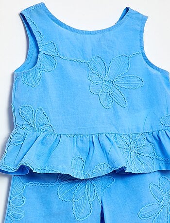 Ensemble blouse + pantalon avec broderies - 2 pièces