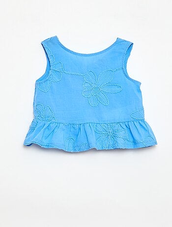 Ensemble blouse + pantalon avec broderies - 2 pièces