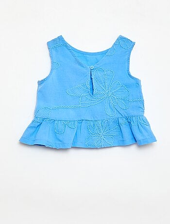 Ensemble blouse + pantalon avec broderies - 2 pièces