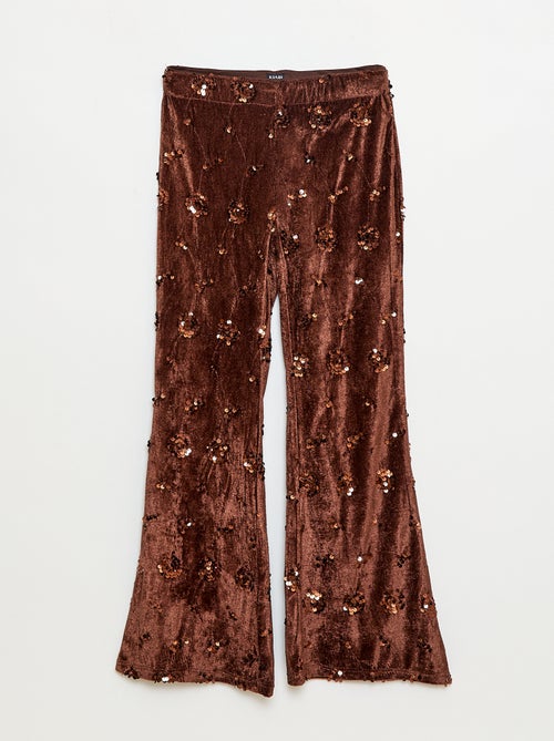Ensemble blouse + pantalon flare fit en velours - Kiabi