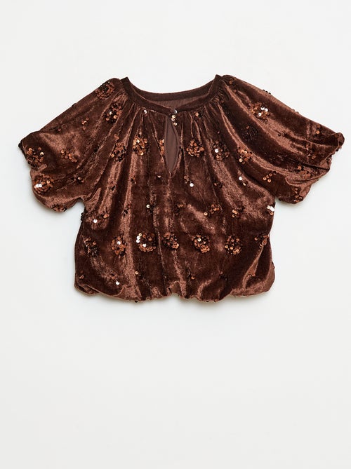 Ensemble blouse + pantalon flare fit en velours - Kiabi