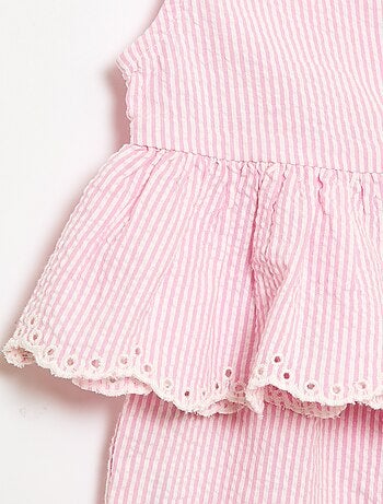 Ensemble blouse + pantalon Vichy - 2 pièces
