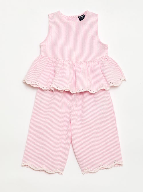 Ensemble blouse + pantalon Vichy -  2 pièces - Kiabi