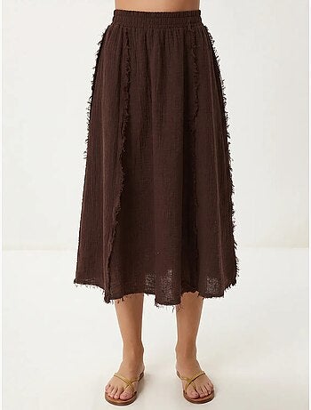 Ensemble blouse sans manches et jupe midi en coton istanbul