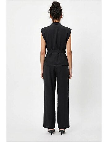 Ensemble blouse sans manches et pantalon large ceinturé lucci