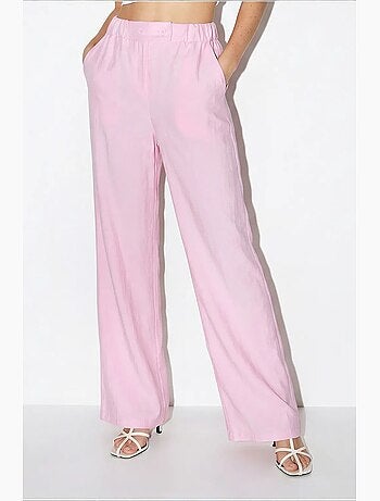 Ensemble blouse sans manches et pantalon large ceinturé lucci