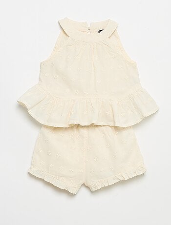 Ensemble blouse sans manches + short