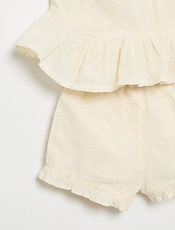 Ensemble blouse sans manches + short