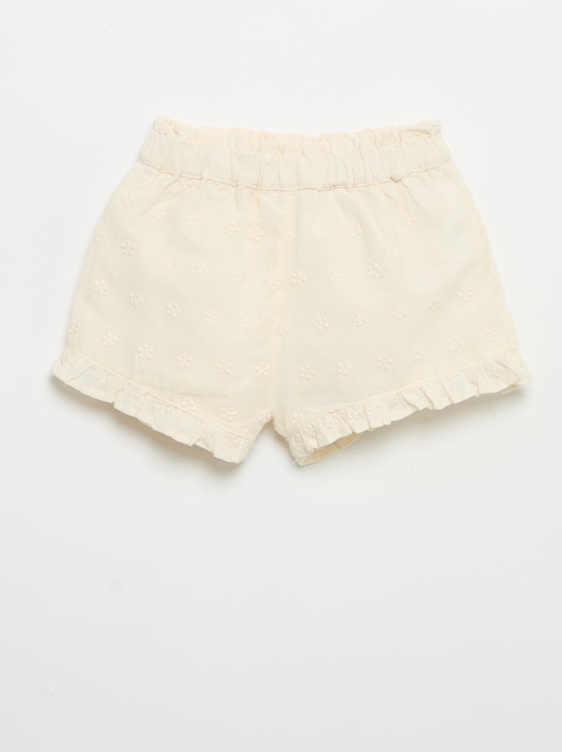 Ensemble blouse sans manches + short Ecru - Kiabi