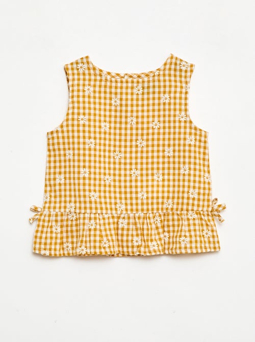 Ensemble blouse + short à motif vichy -  2 pièces - Kiabi