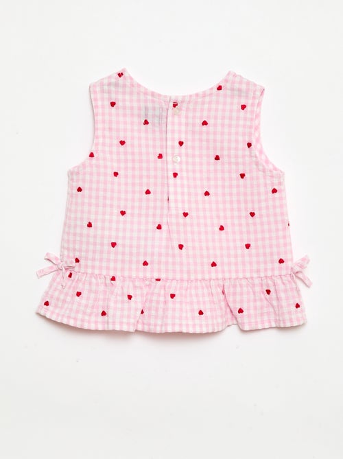 Ensemble blouse + short à motif vichy -  2 pièces - Kiabi