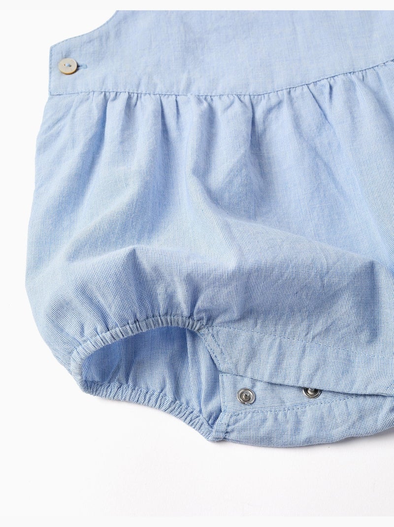 Ensemble body à manches courtes + barboteuse en coton Bleu clair - Kiabi