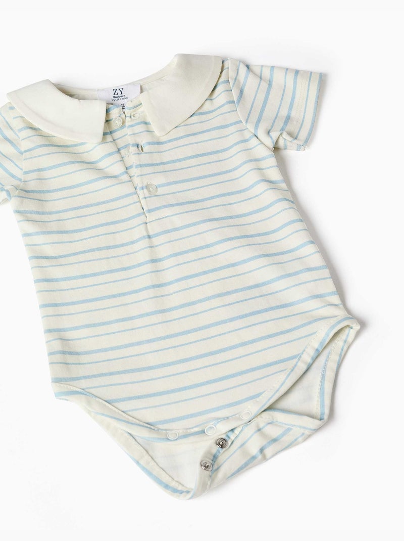 Ensemble body à rayures et barboteuse en jean Bleu Bleu - Kiabi