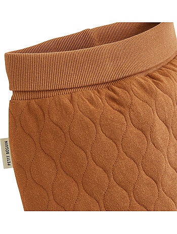 Ensemble body bébé et pantalon matelassé caramel