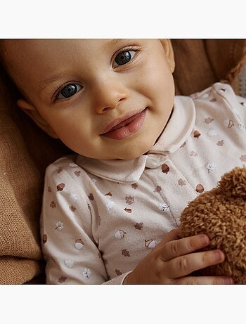 Ensemble body bébé et pantalon matelassé caramel