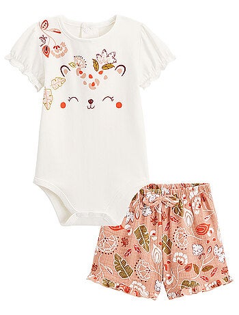 Ensemble body bébé et short en gaze de coton Mindanao
