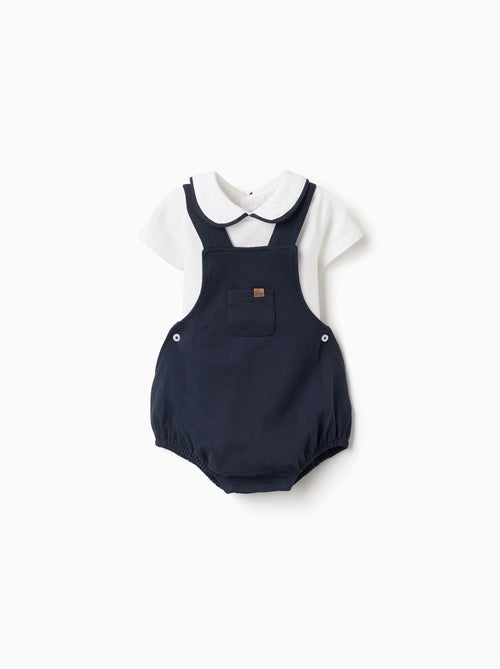 Ensemble body en coton + barboteuse - Kiabi