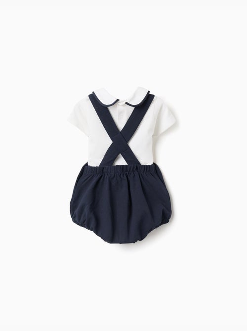 Ensemble body en coton + barboteuse - Kiabi